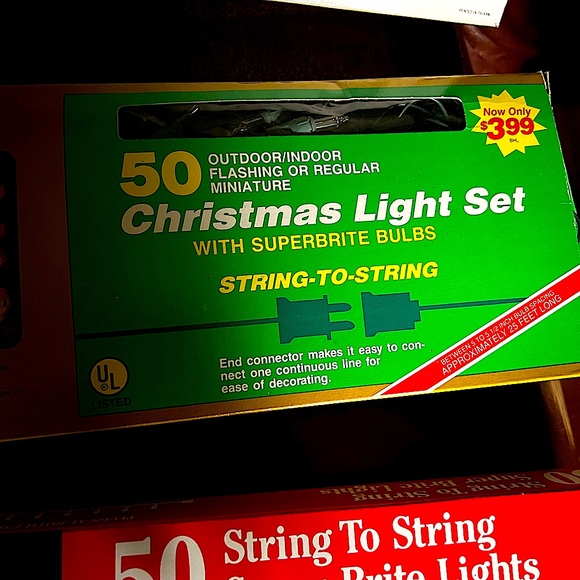 Vintage String Christmas Lights Indoor/ Outdoor 3 Separate Boxes Clear - Picture 6 of 12